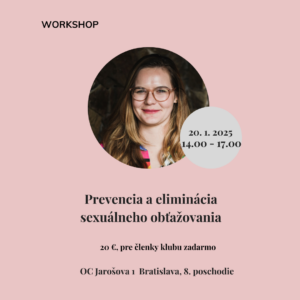 workshop prevencia a eliminacia sexualneho obtazovania